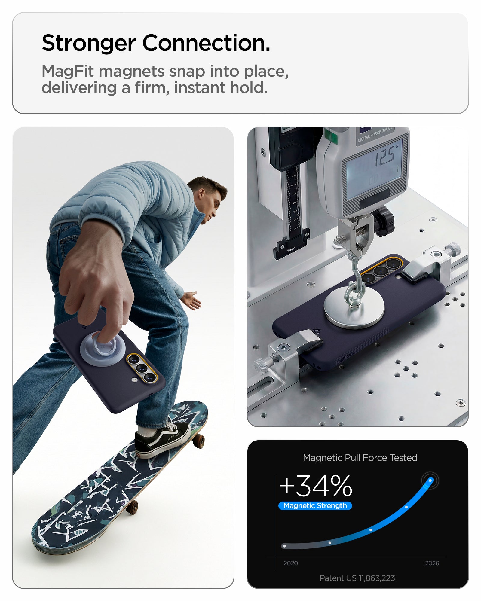 ACS11065 - Galaxy S26 Nano Pop (Mag Fit) in Blueberry Navy showing stronger connection with mag fit