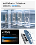 ACS11163 - Galaxy S26 Plus Case Ultra Hybrid (Mag Fit) Light Blue showing anti yellowing technology keeps clarity 1.7x longer with spigen's duraclear technology