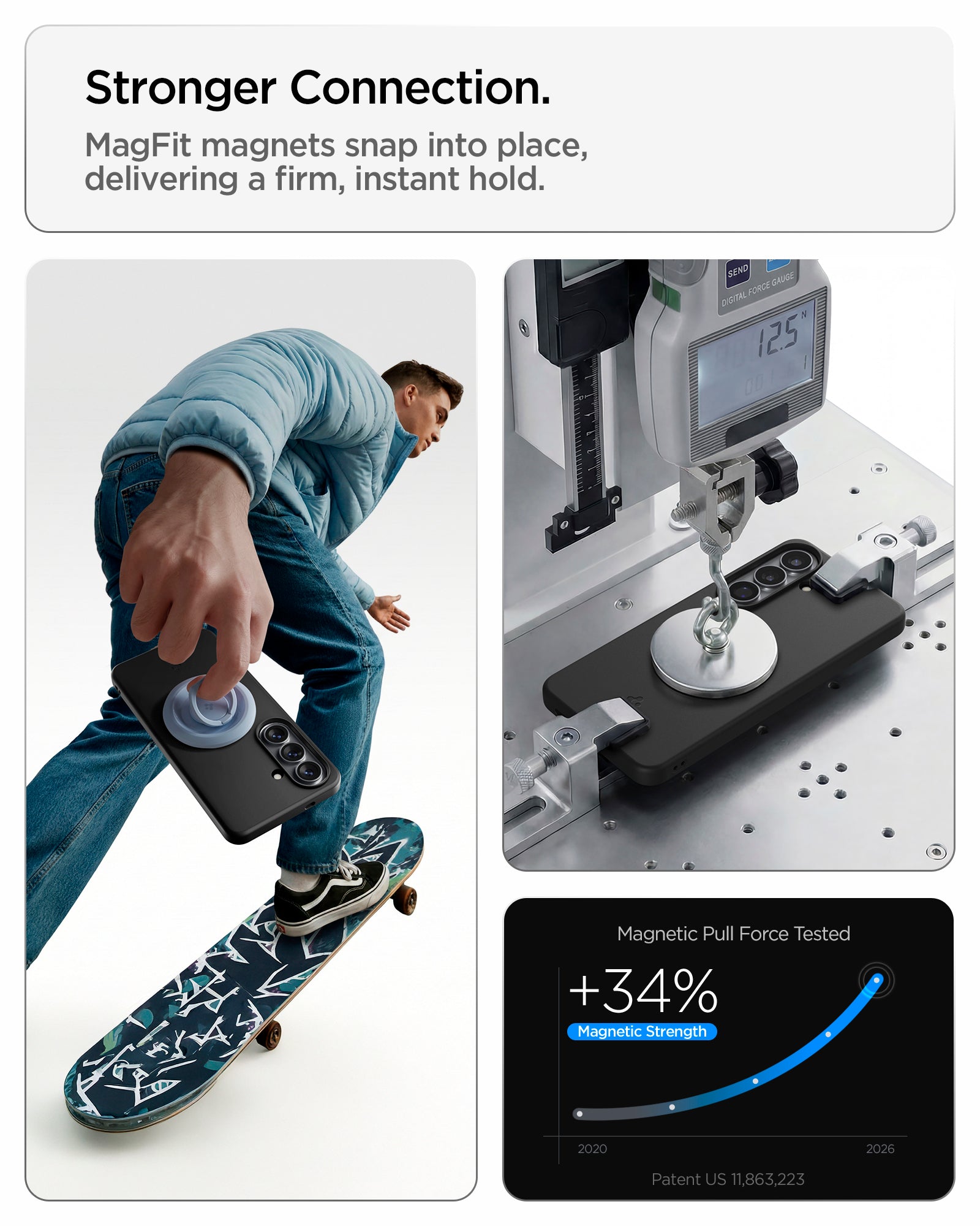  ACS10745 - Galaxy S26 Case - ThinTect (Mag Fit) Black showing stronger connection with mag fit
