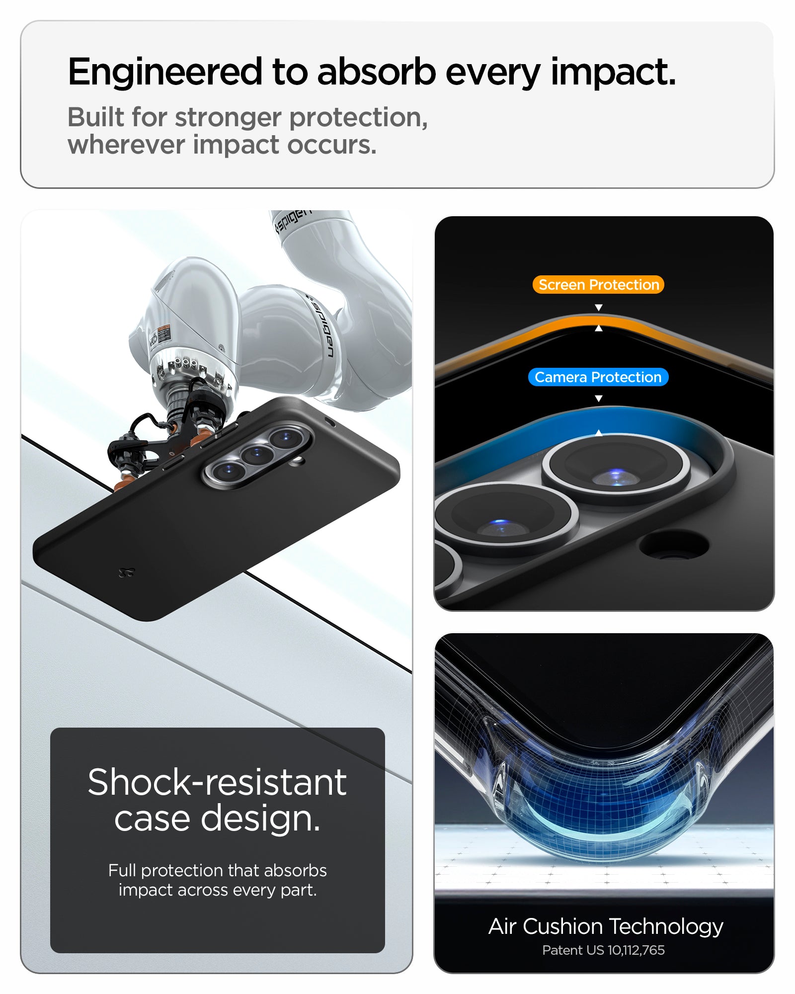  ACS10745 - Galaxy S26 Case - ThinTect (Mag Fit) Black showing shock absorbing. engineered to handle serious impacts beyond everyday use