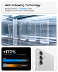 ACS11060 - Galaxy S26 Case Ultra Hybrid Crystal Clear showing anti yellowing technology keeps clarity 1.7x longer with spigen's duraclear technology
