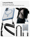 ACS11166 - Galaxy S26 Case Ultra Hybrid (Mag Fit) Light Blue showing lanyard ready. Bottom lanyard cutouts for a secure steady grip and hands free carry