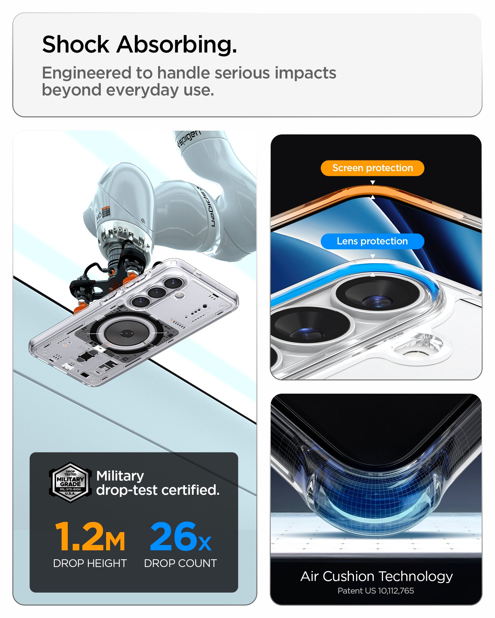 ACS10973 - Galaxy S26 Case Ultra Hybrid Neo One (Mag Fit) showing shock absorbing. engineered to handle serious impacts beyond everyday use