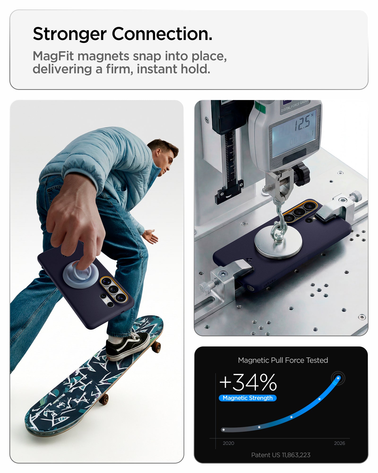 ACS11037 - Galaxy S26 Ultra Nano Pop (Mag Fit) in Blueberry Navy showing stronger connection with mag fit