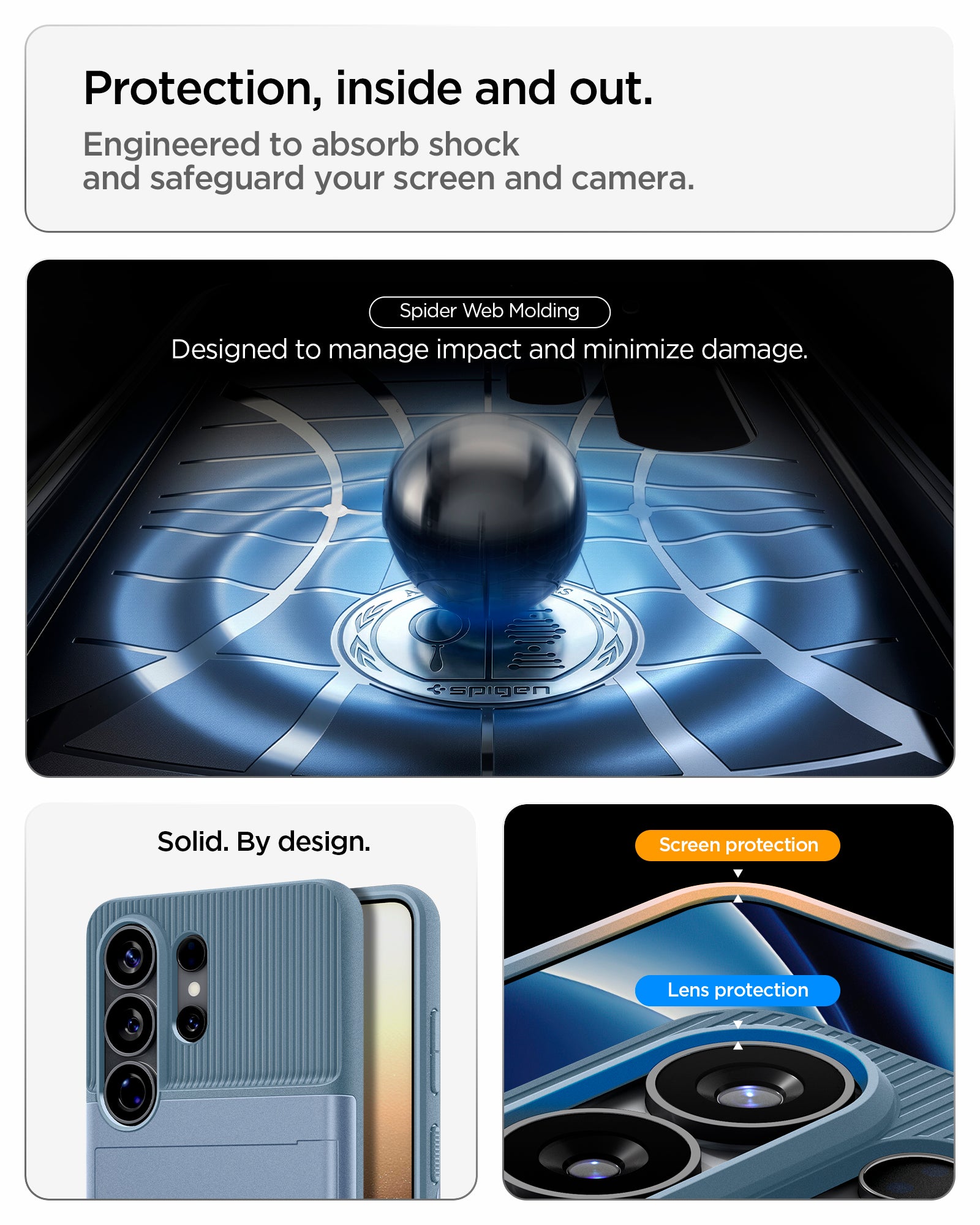 ACS11225 - Galaxy S26 Ultra Slim Armor CS in Light Blue showing protection, inside and out.