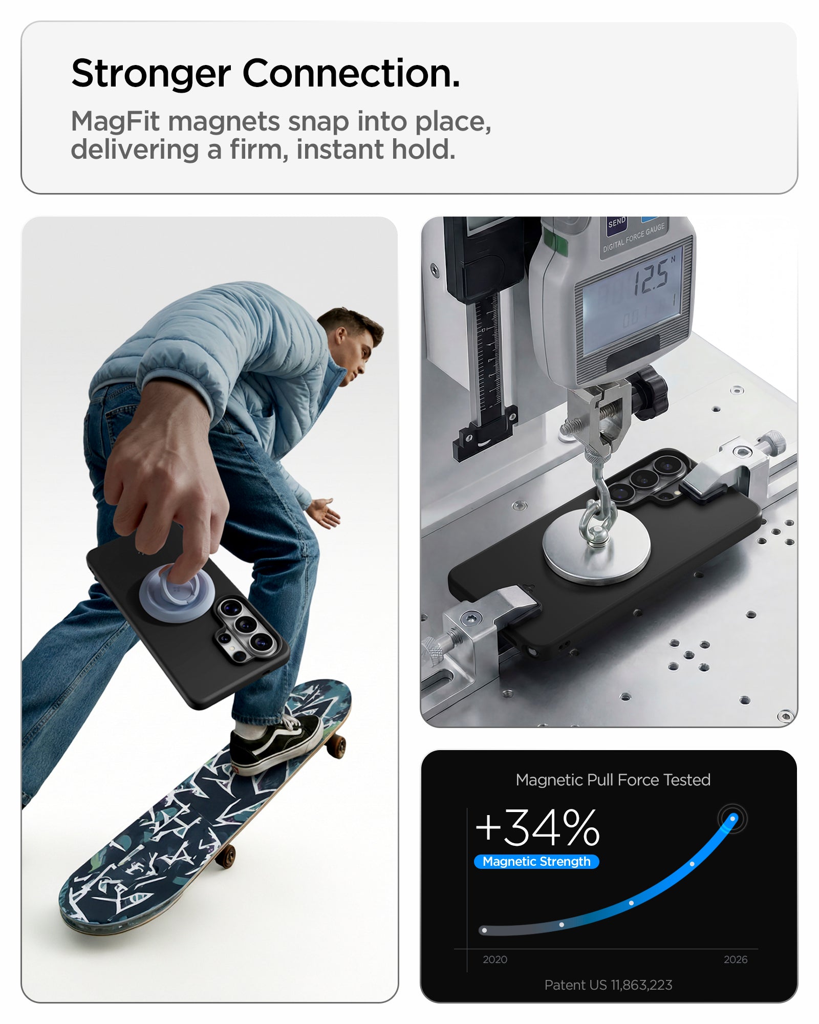 ACS10694 - Galaxy S26 Ultra Case - ThinTect (Mag Fit) Black showing stronger connection with mag fit