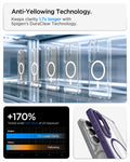 ACS11161 - Galaxy S26 Ultra Case Ultra Hybrid (Mag Fit) Deep Purple showing anti yellowing technology keeps clarity 1.7x longer with spigen's duraclear technology