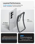 ACS11031 - Galaxy S26 Ultra Case Ultra Hybrid Space Crystal showing layered performance. a dual material structure balancing clarity flexibility and protection