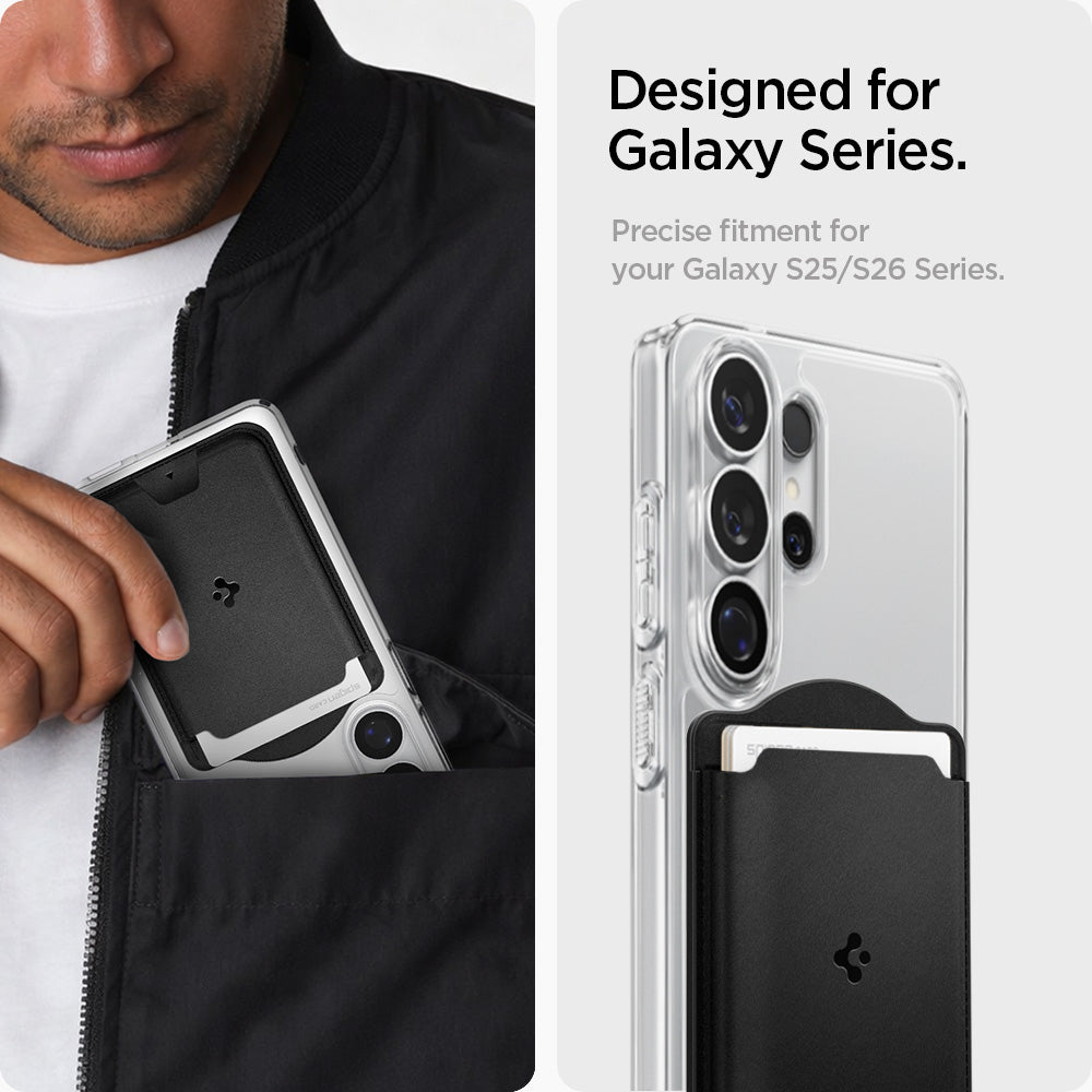 AFA09204 - Galaxy S25 Series MagFit Card Holder Valentinus 3 Cards (MagFit) in Black showing designed for galaxy series.