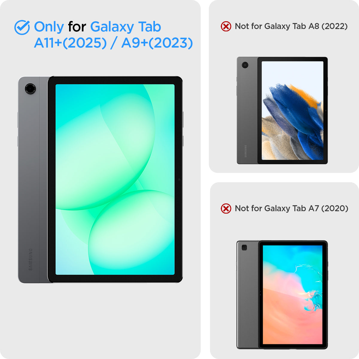 ACS10553 - Galaxy Tab A Series - Smart Fold Matte Black showing only for galaxy tab a11+(2025) and a9+(2023)