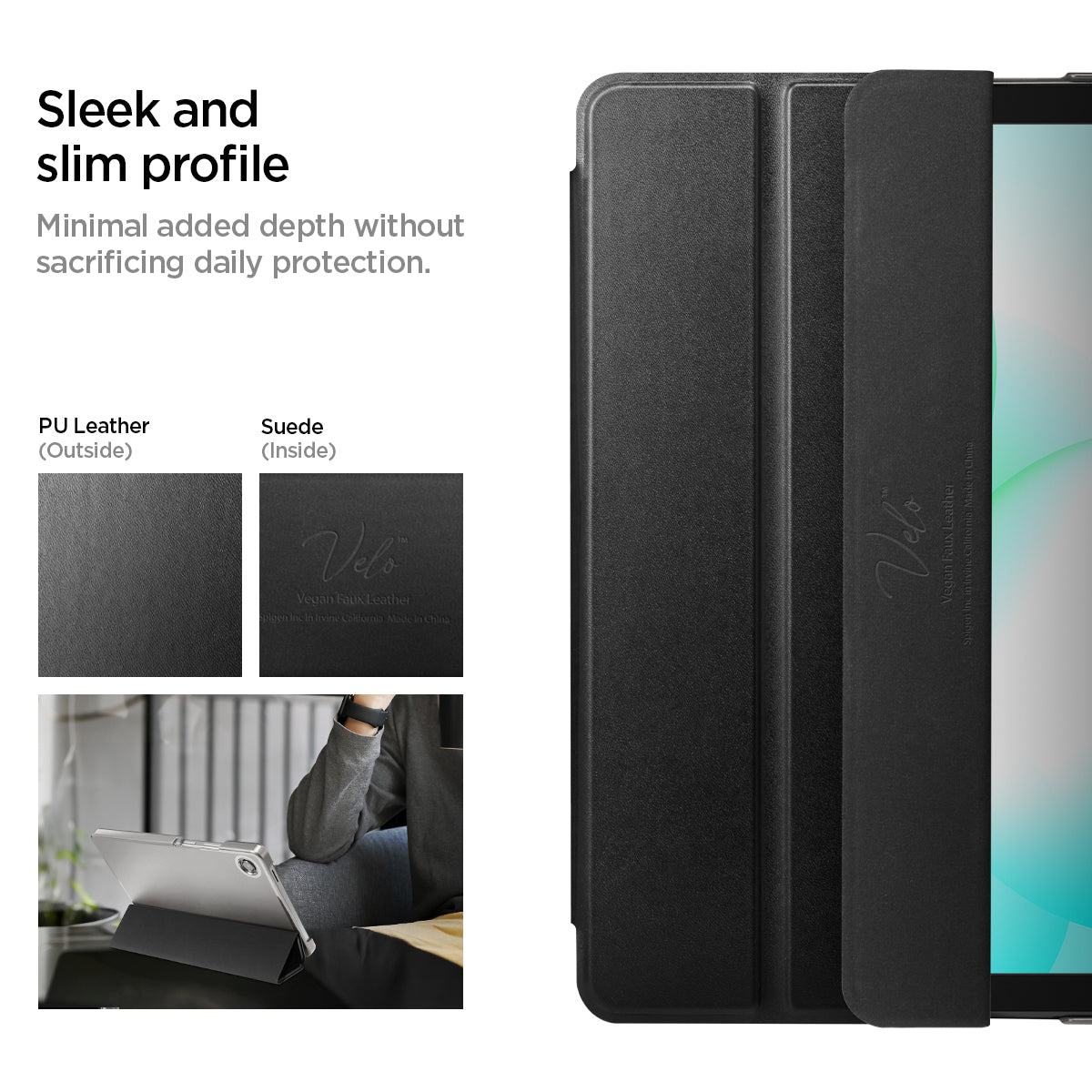 ACS11175 - Galaxy Tab A Series - Smart Fold showing sleek and slim profile. minimal added depth without sacrificing daily protection.