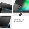 ACS10553 - Galaxy Tab A Series - Smart Fold Matte Black showing precise cutouts for charging. easy access to all ports.