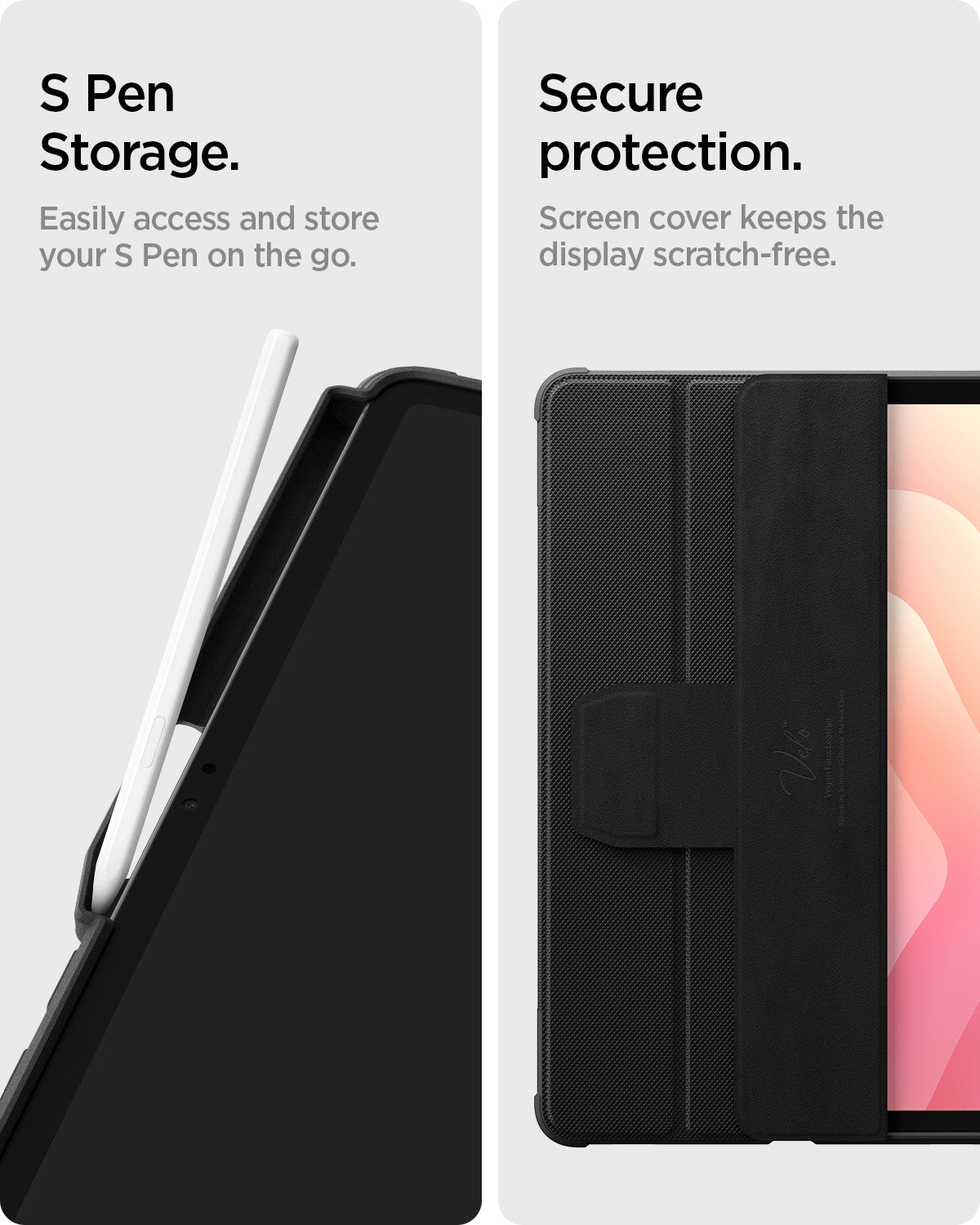 ACS10149 - Galaxy Tab S11 Rugged Armor Pro showing  showing s pen storage. secure protection.