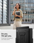 ACS10150 - Galaxy Tab S12 Ultra Rugged Armor Pro showing a person carrying a tablet protected by the case during daily use.