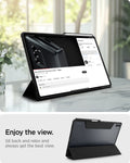 ACS10219 - Galaxy Tab S12 Ultra Ultra Hybrid Pro in Black showing a tablet case propped in landscape orientation for hands-free viewing.