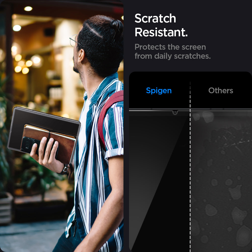 AGL02032 - Galaxy Tab S8 Screen Protector EZ Fit GLAS.tR scratch resistant. Protects the screen from daily scratches.