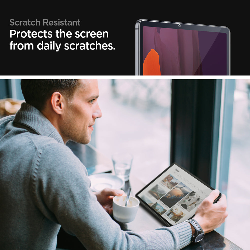 AGL02033 - Galaxy Tab S8 Plus Screen Protector EZ Fit GLAS.tR scratch resistant. protects the screen from daily scratches.