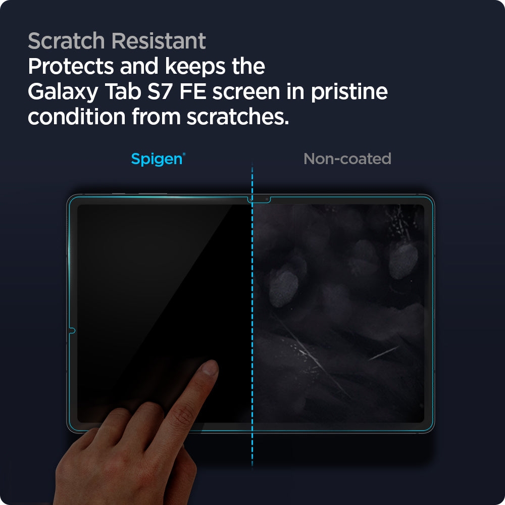 AGL03013 - Galaxy Tab S7 FE Screen Protector EZ Fit GLAS.tR scratch resistant protects the screen from daily scratches.