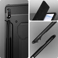 ACS01607 - Galaxy Tab S8+ Case Rugged Armor Pro in black showing front, back, side and back.