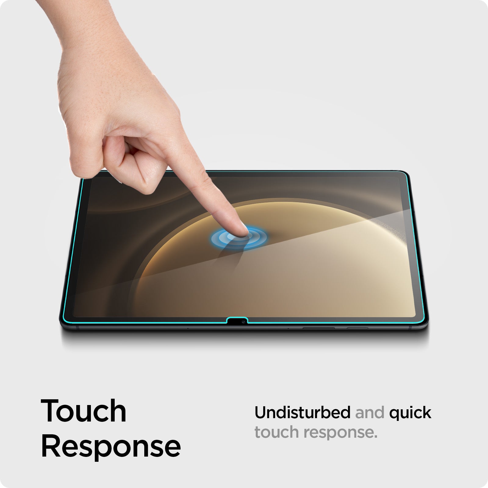 AGL07002 - Galaxy Tab S9 FE Series Screen Protector EZ FIT GLAS.tR touch response. Unhindered and quick touch response.