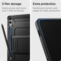ACS06835 - Galaxy Tab S9+ Case Tough Armor Pro in black s pen storage. Easily access and store your S pen on the go. Extra protection. Reinforced corners and edges for daily protection.