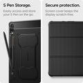 ACS06539 - Galaxy Tab S9+ Case Rugged Armor Pro in black S pen storage. Easily access and store your S pen on the go. Screen protection. Screen cover keeps the display scratch free.