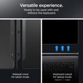 ACS06834 - Galaxy Tab S9 Ultra Case Thin Fit Pro in black versatile experience. ready to be used with and without the keyboard. Sidewall cover for tablet mode. Key board cutout for laptop mode.
