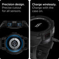 ACS03833 - Galaxy Watch 4 Classic (42mm) Case Rugged Armor Pro in black  charge wirelessly. Charge on with the case on. Precision design. Precise cutout for all sensors.