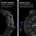 ACS03833 - Galaxy Watch 4 Classic (42mm) Case Rugged Armor Pro in black bezel access. compatible with the bezel control. Perfect stability slide and lock it for secure fit.