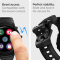 ACS03831 - Galaxy Watch 5/4 (40mm) Case Rugged Armor Pro in black bezel access. compatible with the bezel control. Perfect stability slide and lock it for secure fit.
