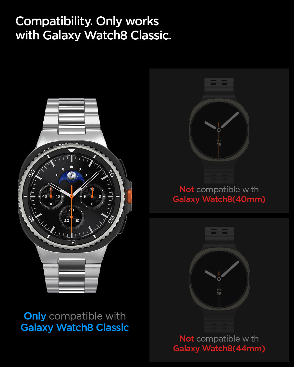 AGL09877 - Galaxy Watch 8 46mm GLAS.tR EZ Fit compatibility. only works with galaxy watch 8 46mm. not compatible with galaxy watch 8 44mm, 46mm