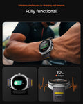 AMP10112 - Galaxy Watch 8 (44mm) Athlex Air in Active Gray showing the uninterrupted access to charging and sensors.
