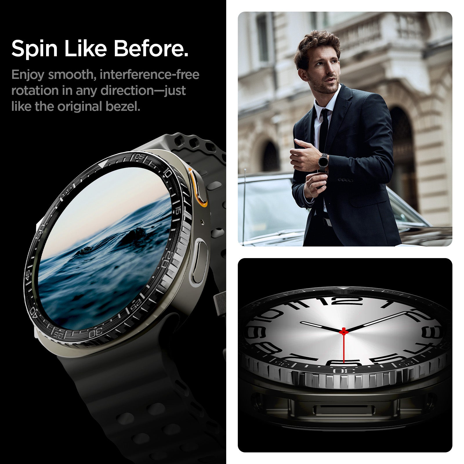 galaxy gear original Spigen Bezel Tune Pilot Samsung Galaxy Watch 8 44mm Silver