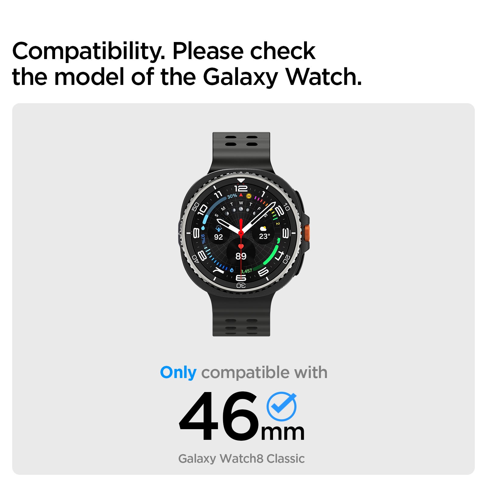 ACS10015 - Galaxy Watch 8 46mm Bezel Tune in sliver compatibility. please check the model of the galaxy watch. only compatible with galaxy watch 8 46mm
