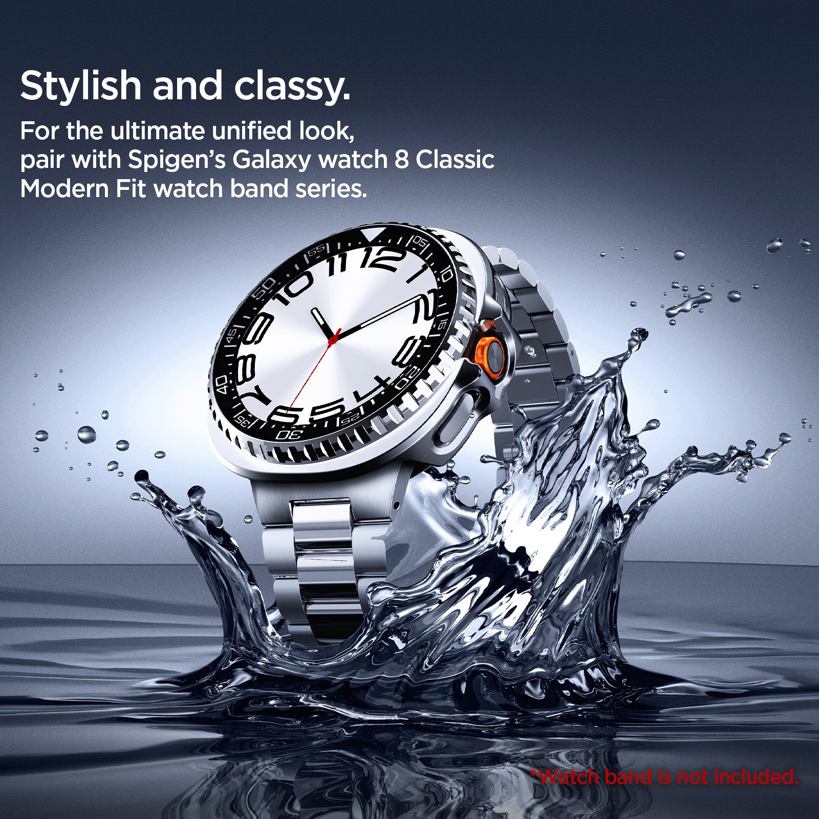 ACS10016 - Galaxy Watch 8 Bezel Tune Pro in black  stylish and classy. For the ultimate unified look, pair with spigen's galaxy watch 8 modern fit band series. watch band is not included.