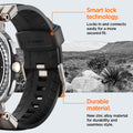 AMP10118 - Galaxy Watch 8 Series DuraPro Armor band in black showing the durable material and smart lock technology