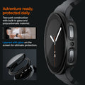 ACS11597 - Galaxy Watch 9 (40mm) Thin Fit 360 showing Galaxy Watch 9 (40mm) case side profile with built-in glass layers, worn while holding coffee