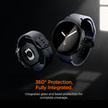 ACS11601 - Galaxy Watch 9 (44mm) Thin Fit 360 showing two Galaxy Watch 9 (44mm) cases floating with 360 degree glass and bezel protection highlighted