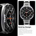 ACS11619 - SWUb Bezel Tune Pro Black showing close-up of SWUb bezel ring and a full product shot fitted to the watch
