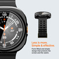 ACS11609 - Galaxy Watch Ultra Series Thin Fit 360 showing close-up of Galaxy Watch Ultra case dial and a side profile with its silicone band