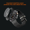 ACS11609 - Galaxy Watch Ultra Series Thin Fit 360 showing exploded view of Galaxy Watch Ultra case and glass protector installed before the case