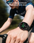 AMP11613 - Galaxy Watch Ultra Series - WBF1 showing a lifestyle shot of a person cycling while wearing the Galaxy Watch Ultra with the WBF1 band.