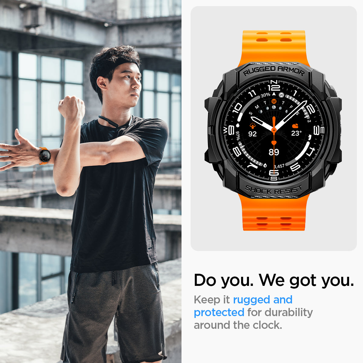 ACS08426 - Galaxy Watch Ultra (47mm) Rugged Armor in Matte Black do you. we got you. keep it sleek and protected for style and durability around the clock.