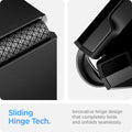 ACS05111 - Galaxy Z Flip 4 Case Tough Armor in black sliding hinge tech. Innovative hinge design that completely folds and unfolds seamlessly.