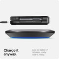 ACS05111 - Galaxy Z Flip 4 Case Tough Armor in black charge it anyway. Low on battery? wireless ready. USB-C ready.