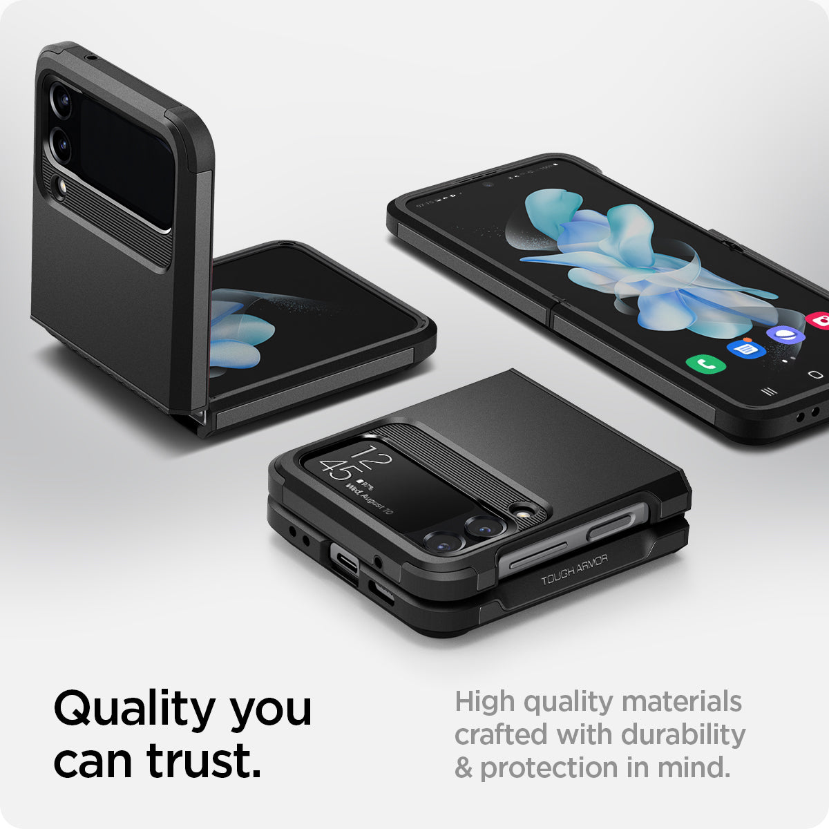 ACS05111 - Galaxy Z Flip 4 Case Tough Armor in black quality you can trust. high quality materials crafted with durability & protection in mind.