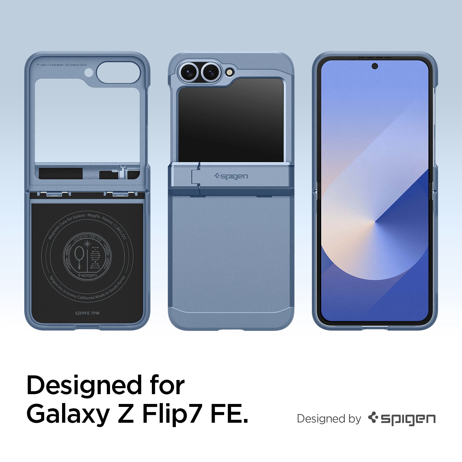 ACS09808 - Galaxy Z Flip 7 FE Series Tough Armor Pro (MagFit) in Sierra Blue designed for galaxy Z flip 7 FE.