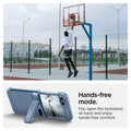 ACS09808 - Galaxy Z Flip 7 FE Series Tough Armor Pro (MagFit) in Sierra Blue  showing the hands-free mode. Flip open the kickstand, sit back and enjoy hands-free comfort.
