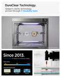 ACS11515 - Galaxy Z Flip 8 Series - Ultra Hybrid Pro (Mag Fit) showing a UV exposure test chamber comparing case clarity over time