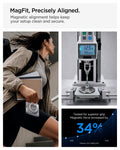 ACS11515 - Galaxy Z Flip 8 Series - Ultra Hybrid Pro (Mag Fit) showing a person carrying the case and a force gauge testing magnetic grip